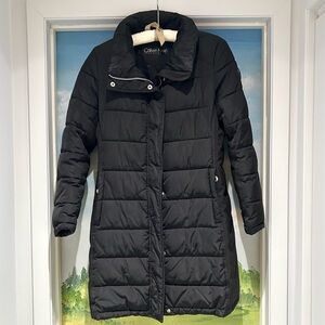 2/$50 Calvin Klein Black Quilted Long Insulated Puffer Coat. Size S
